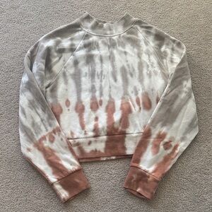Women's Tie-Dye Sweatshirt - Cream and Brown